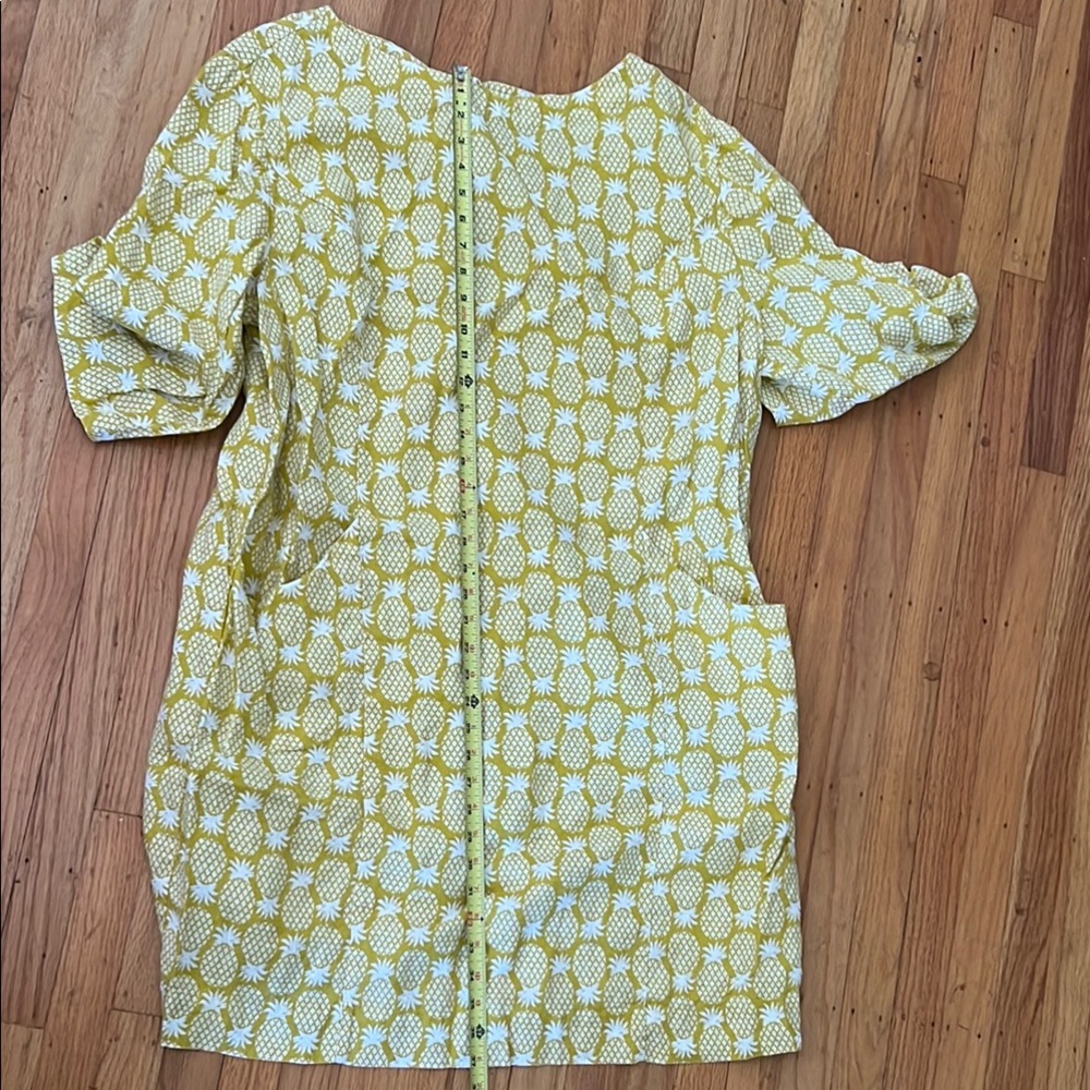 Yellow Patterned Women’s Shift Dress - Picture 5 of 6